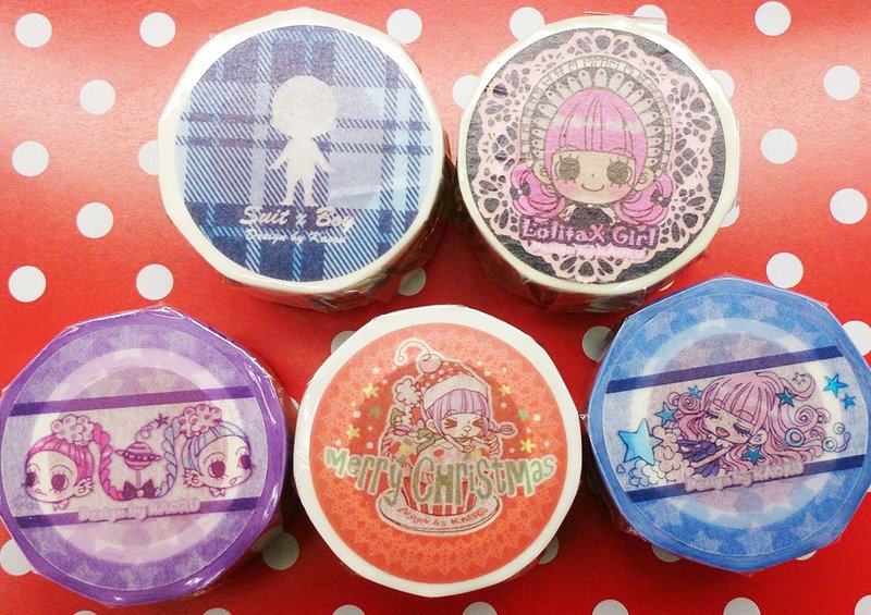 惊喜福袋 - 超值纸胶带限量套组(5入) - 纸胶带 - 纸 红色