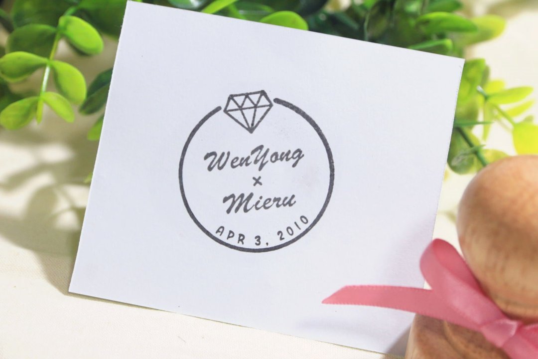 结婚 情人 纪念日章 婚戒风 | 定制化 | 婚礼印章 - 印章/印台 - 其他材质 咖啡色