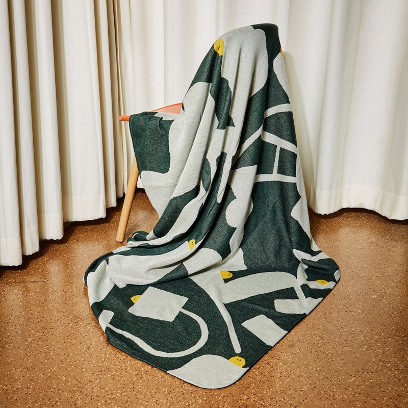 HIDE & SEEK 针织毯子 - 绿色 - 被子/毛毯 - 棉．麻 绿色