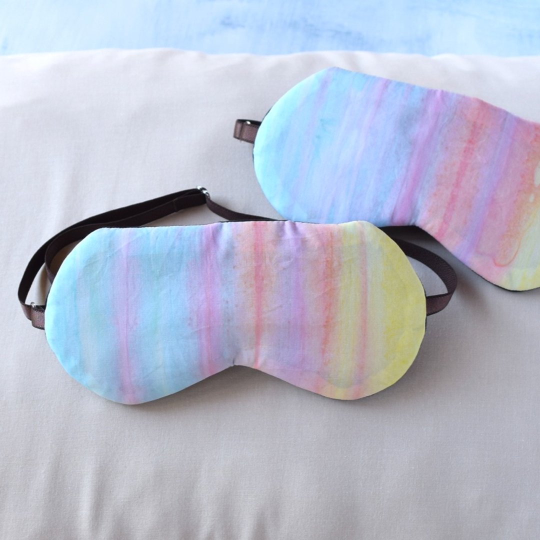日本眼罩 优惠2件套 Pastel Rainbow|有附收纳袋|免费礼品包装 - 眼罩 - 棉 多色