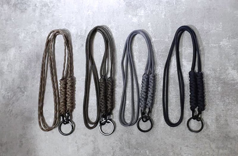 HANS'HAND 美国军规伞绳 手工编织 多用途手机背袋颈挂绳 - 挂绳/吊绳 - 尼龙 黑色