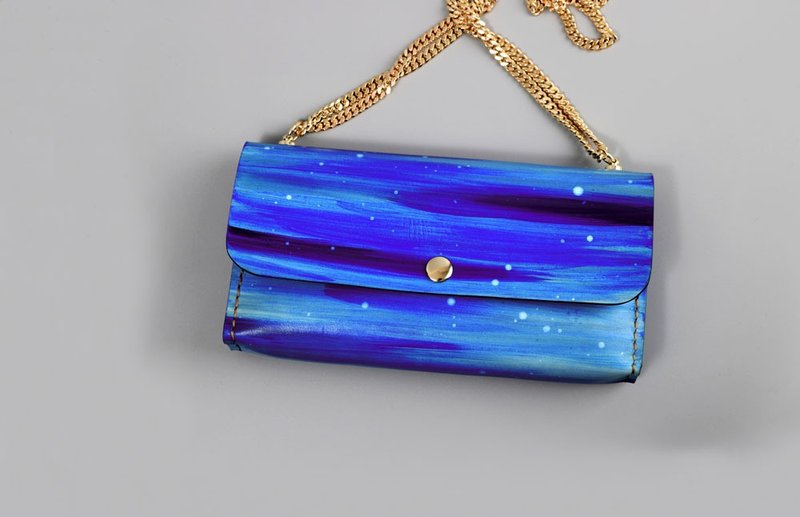 何非OPHIRHE原创手工头层牛皮绘画染色简易款斜挎两用包 - 侧背包/斜挎包 - 真皮 