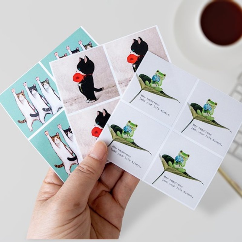 插画贴纸（猫咪与青蛙三款组合） - 其他 - 纸 