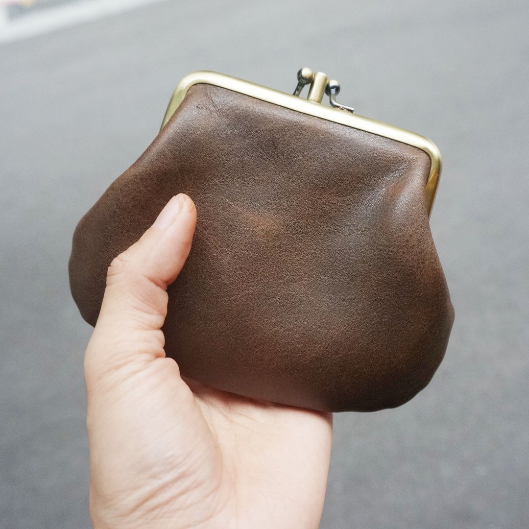 **大正浪漫~Sienna真皮双层小口金 - 皮夹/钱包 - 真皮 咖啡色