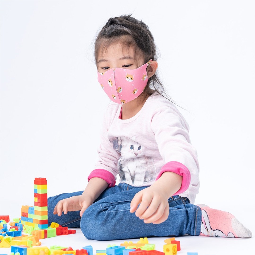 儿童款-甜心萌喵-舒适美3D立体透气口罩1入组 - 口罩 - 其他材质 多色