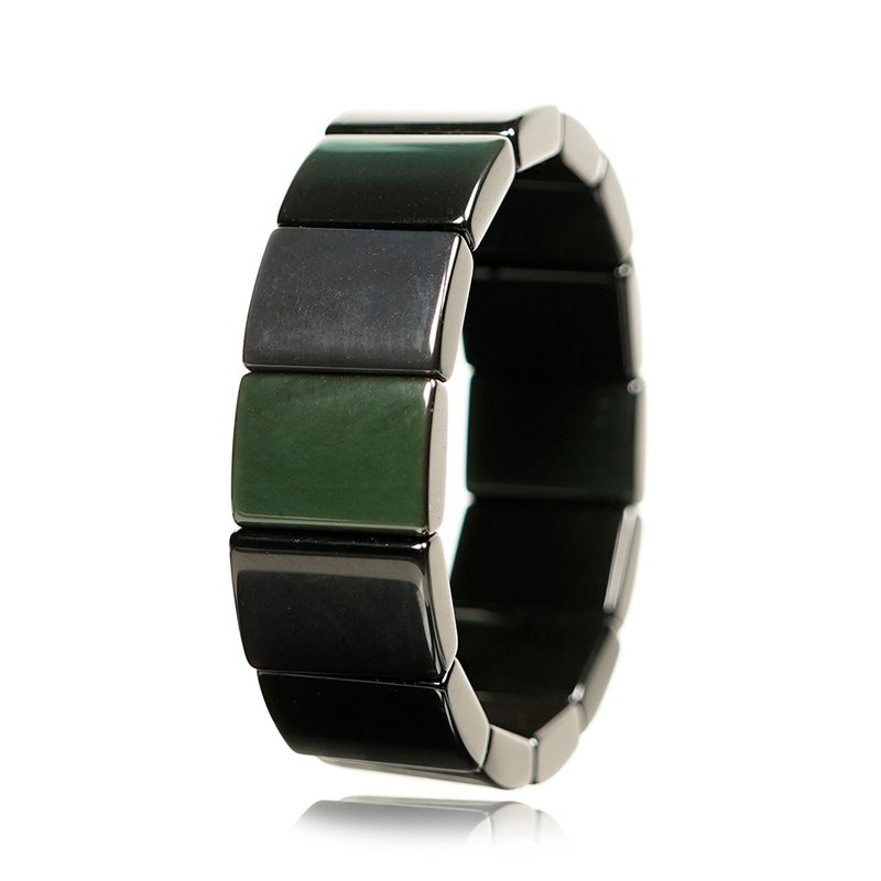 【正佳珠宝】彩虹黑曜石 高品双眼黑曜 15x20mm 宽版彩虹黑曜石 - 手链/手环 - 半宝石 多色