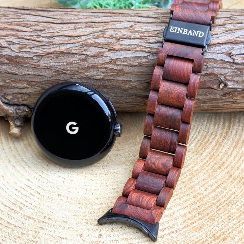 【木制表带】EINBAND Google Pixel Watch 天然木质表带【红檀木】 - 女表 - 木头 咖啡色