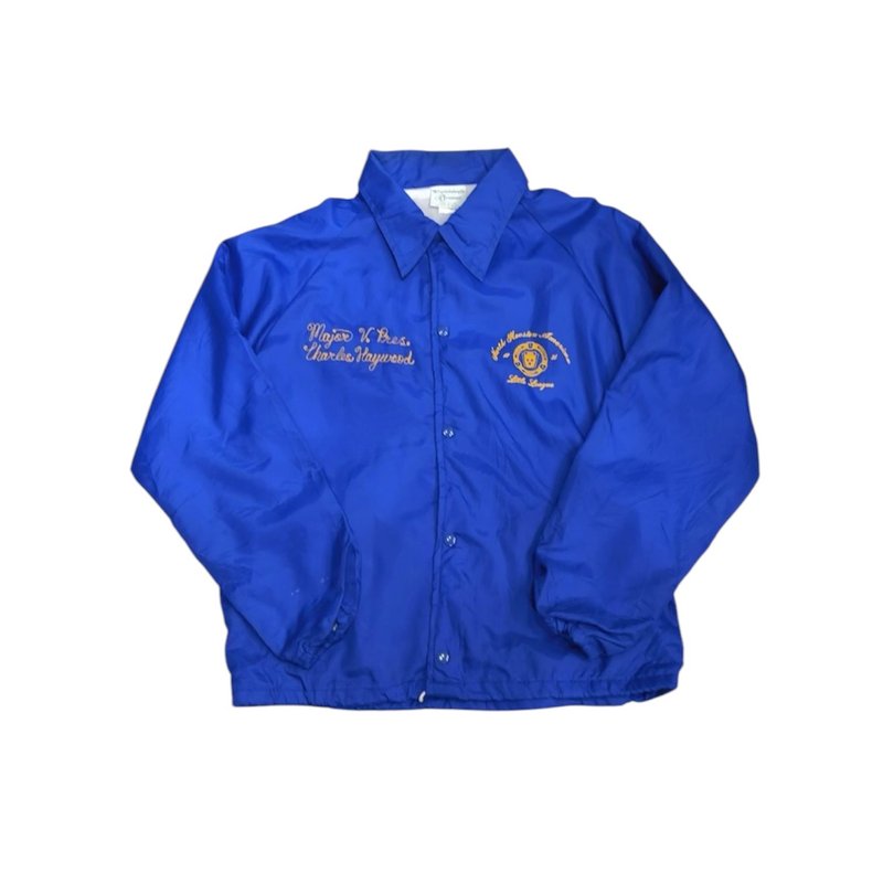 Vintage 美国古着北休斯顿青少年足球联盟教练外套 - 男装外套 - 尼龙 蓝色
