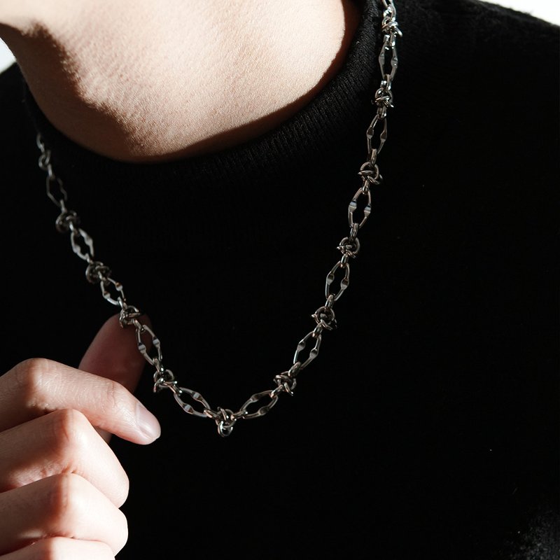 【礼物】Thorn Necklace 荆棘中性男装项链 - 项链 - 不锈钢 银色