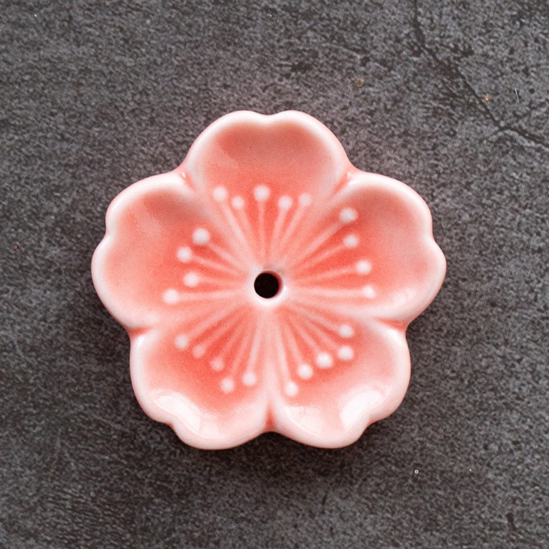 diseno Living 陶瓷线香香座 - 樱花型 桃粉色 - 香薰/精油/线香 - 其他材质 粉红色