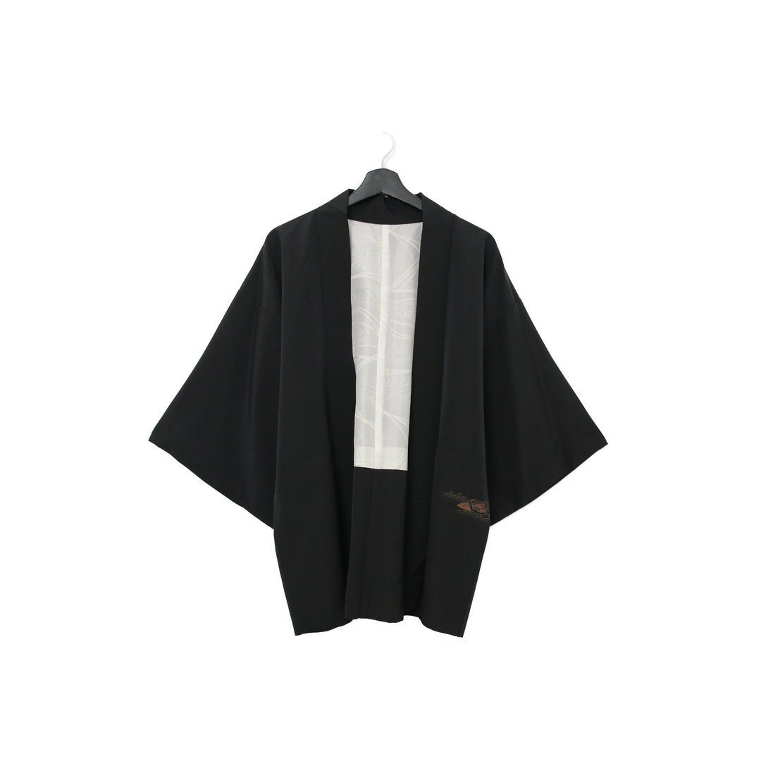 Back to Green-日本带回羽织 金葱刺绣 宝盒kb-44/vintage kimono - 女装休闲/机能外套 - 丝．绢 
