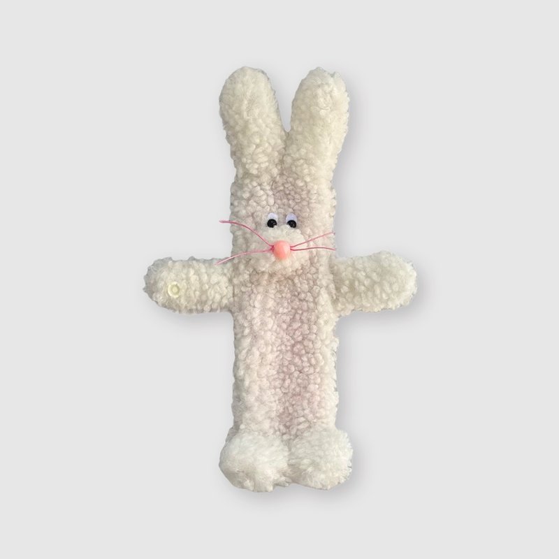 Hug Me 小袋 - 白色兔子 - 铅笔盒/笔袋 - 聚酯纤维 咖啡色