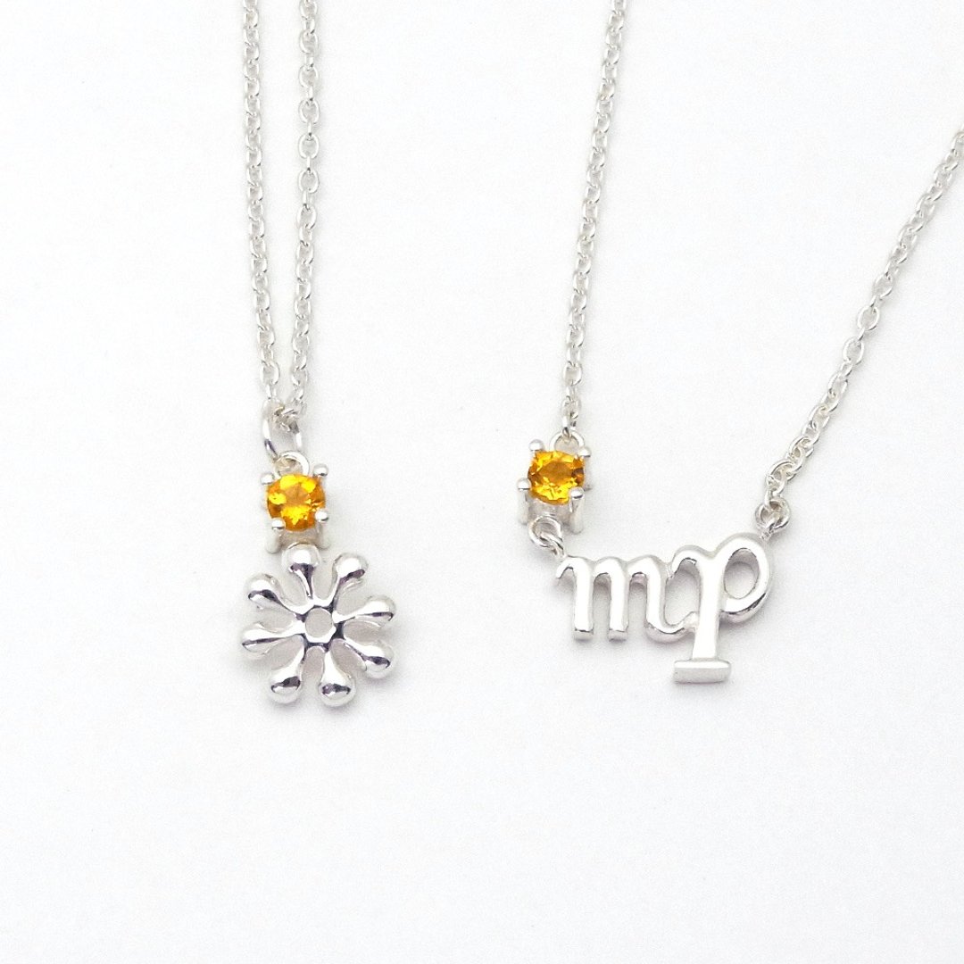 Birthstone for November/ Musical symbols Pendant - 项链 - 纯银 透明