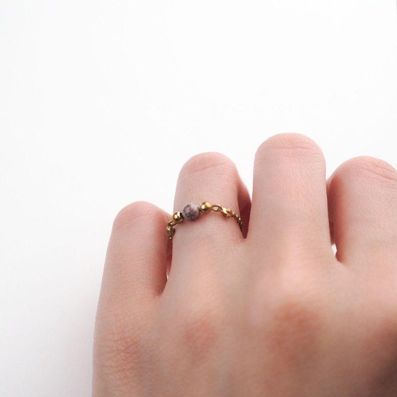 细石链戒 (多色) - Natural Stone Ring (multi) - 戒指 - 半宝石 多色