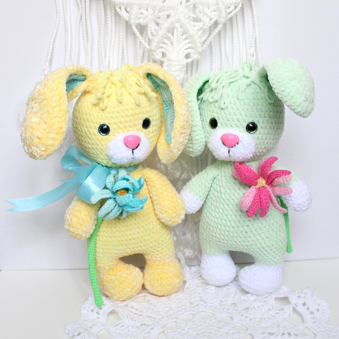 兔子毛绒钩针图案 PDF 英文 Amigurumi 兔子玩具兔子复活节 - 手工艺教程/工具书 - 其他材质 