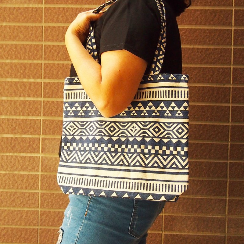 图腾 购物袋 环保袋 - 手提包/手提袋 - 棉．麻 蓝色