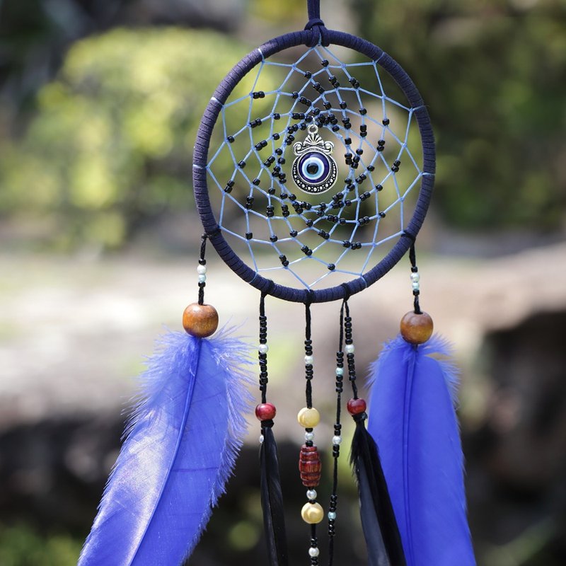 恶魔之眼丨手工编织 独特 设计 Dreamcatcher 捕梦网丨挂饰 - 其他 - 其他材质 蓝色