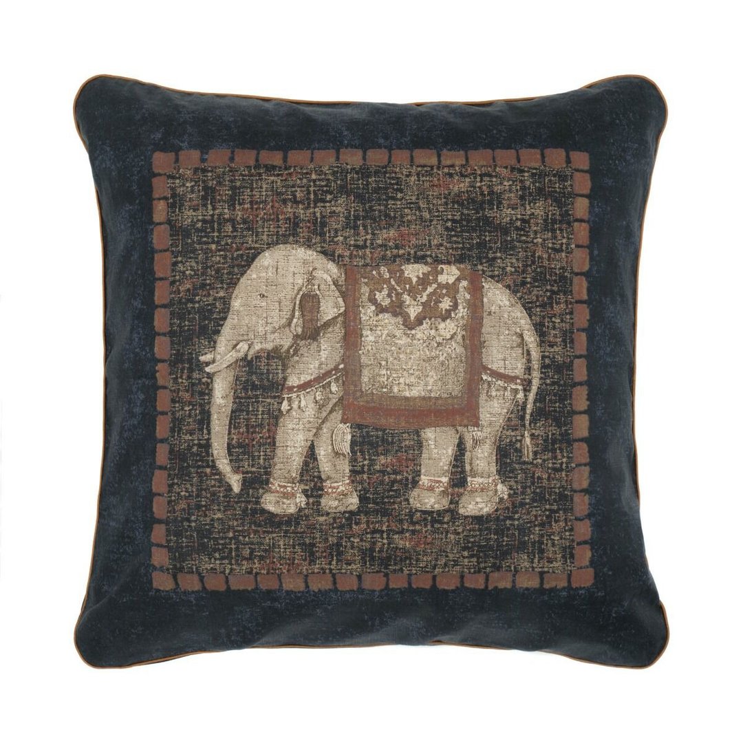 泰国 抱枕/枕套 Traditional Elephant Linen - Black - 枕头/抱枕 - 棉 黑色