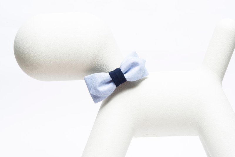 Orange Blinks 撞色宠物领结 浅蓝牛津款 L (S完售) - 其他 - 棉．麻 