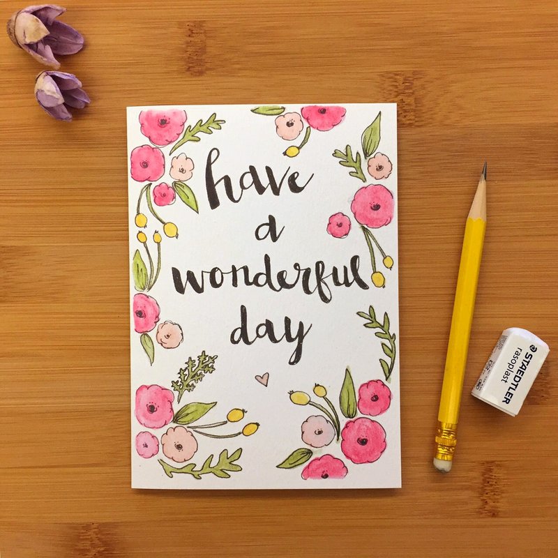 【LITTLE DIFFERENCE】美好一天 花 万用卡 手绘插画 英国进口 - 卡片/明信片 - 纸 多色