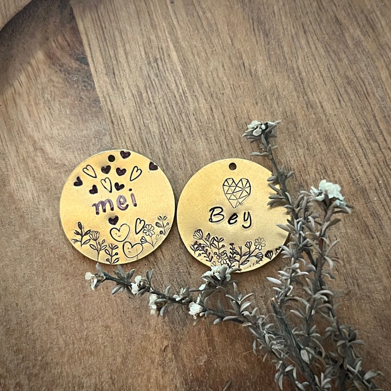 超轻量定制狗牌 项圈吊牌 宠物名牌 爱人时刻 左右2选1 刻字 - 项圈/牵绳 - 铝合金 