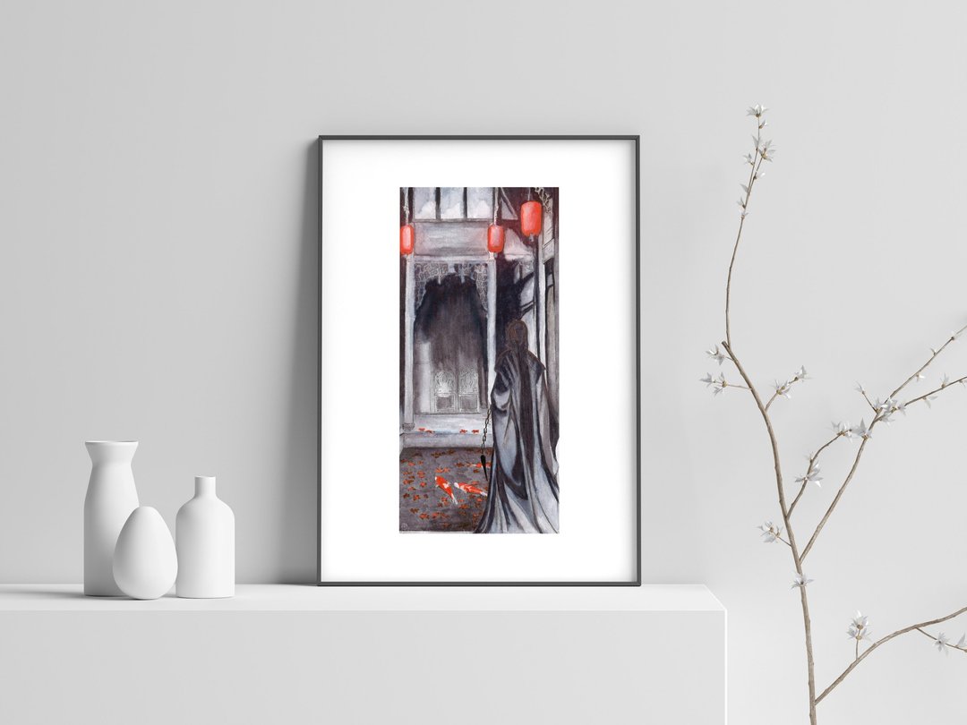 Printable art Red Fish / print it at home / Directly from the Artist - 电子手绘真人画像/绘画/插画 - 其他材质 