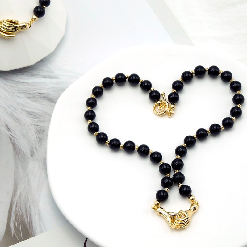 黑曜石水晶项链 - 项链 - 水晶 黑色