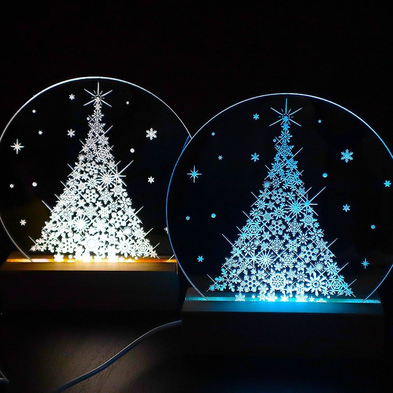 7 日内出货 早鸟 / 期间限定 可选灯光 雪花结晶圣诞树 银色压克力 LED 落地灯 - 灯具/灯饰 - 其他材质 多色