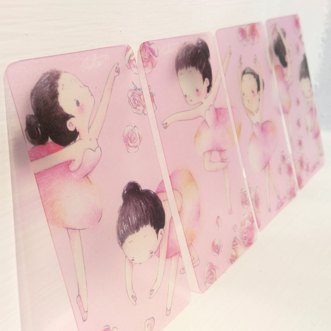 {139}芭蕾女孩，纸胶带分装片 //4张// - 其他 - 塑料 粉红色
