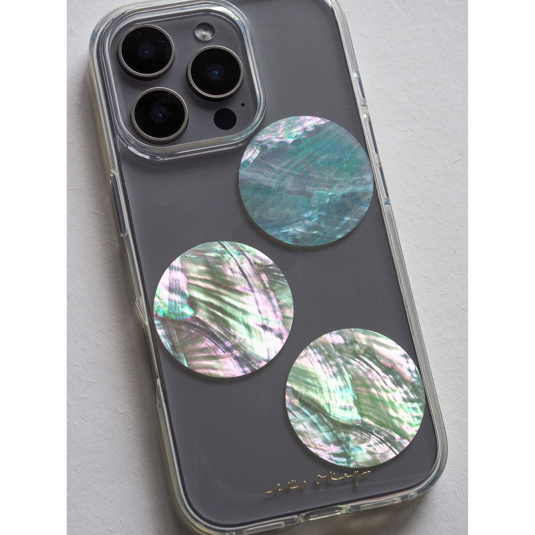 3色 珍珠母贝 手工手机壳 适用iPhone16,15,14,13,12,11 Pro Max - 手机壳/手机套 - 贝壳 多色
