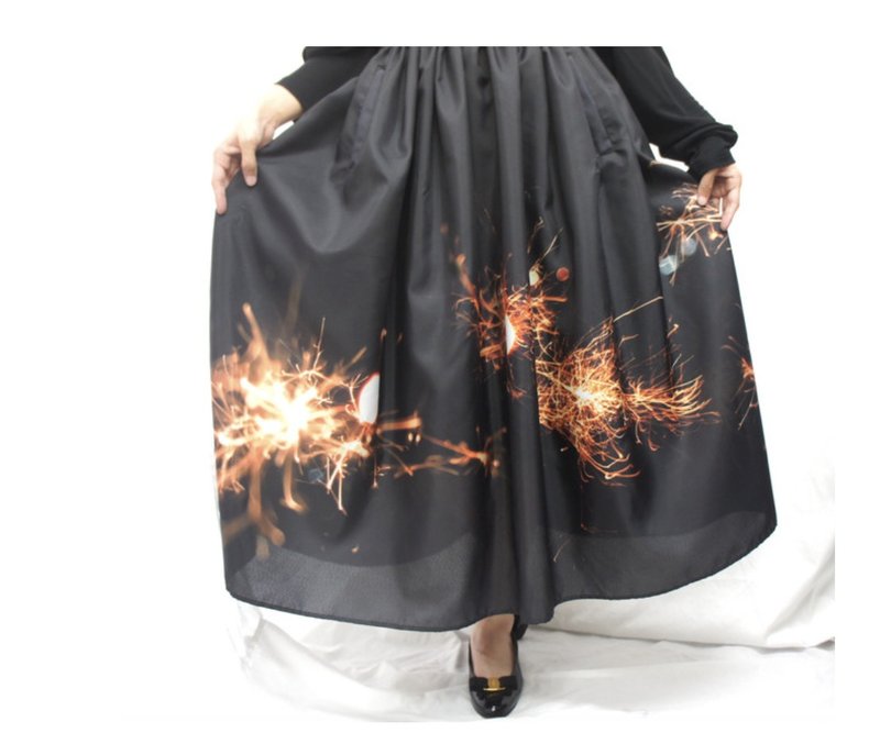 Sparkle fireworks skirt - 裙子 - 聚酯纤维 多色