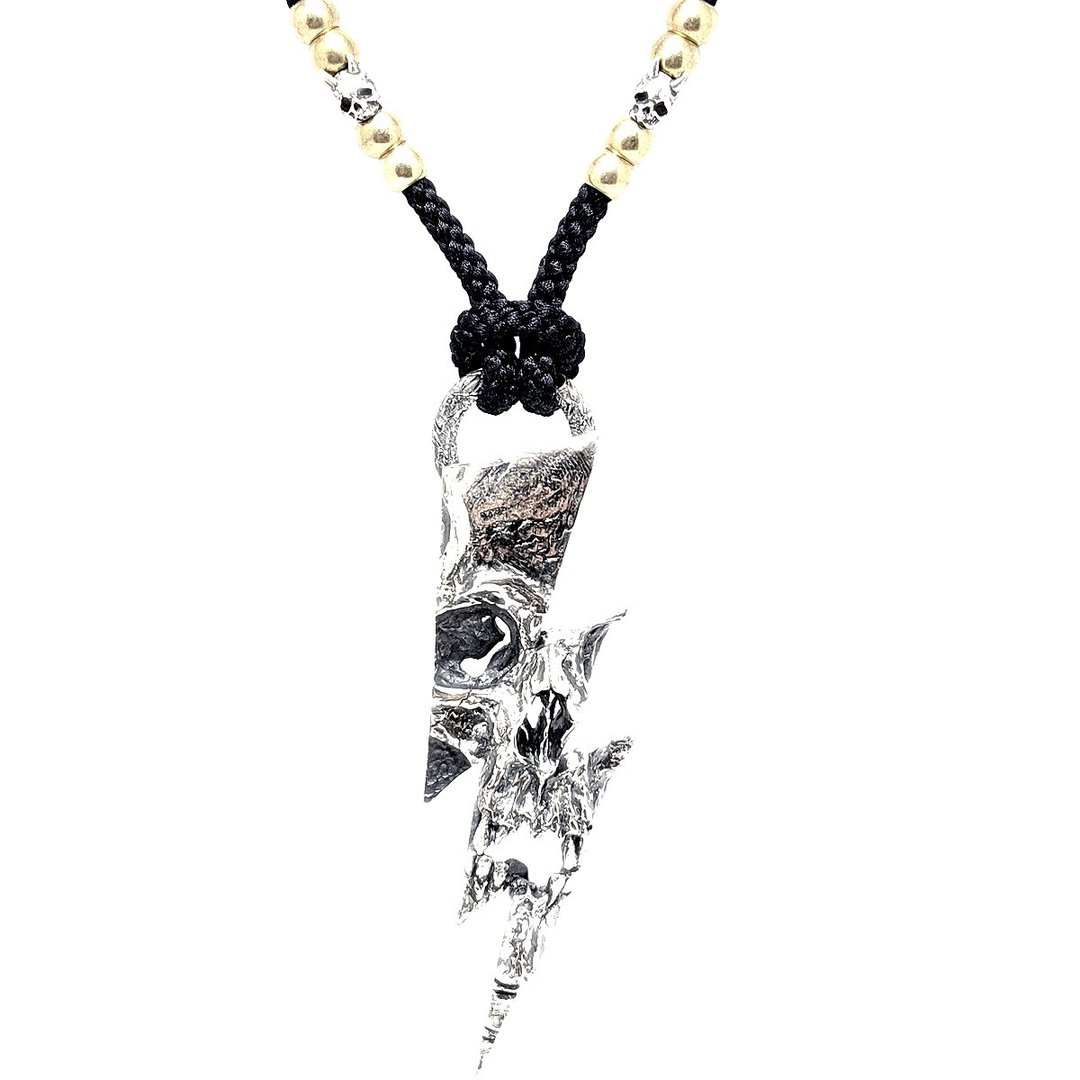 Thunder skull necklace by GRYPHON - 项链 - 银 银色