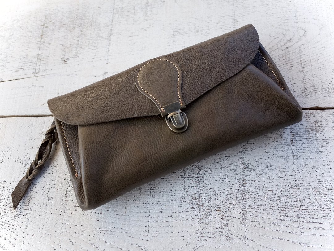 Genuine leather wallet "series-envelope"Khaki - 皮夹/钱包 - 真皮 卡其色