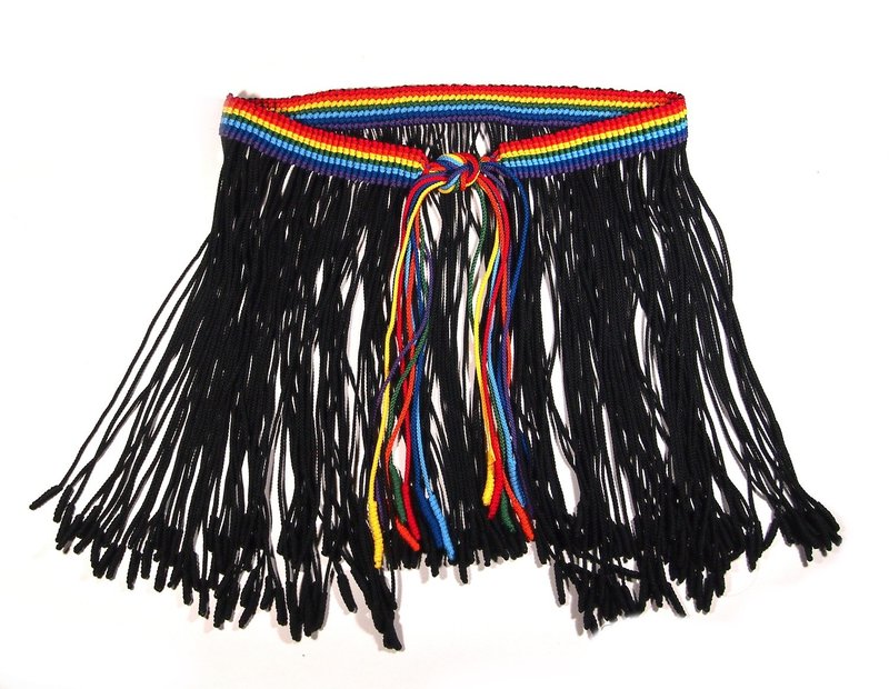 花边教学 带流苏的彩虹腰带，裙带，完整的初学者花边 - 手工艺教程/工具书 - 其他材质 