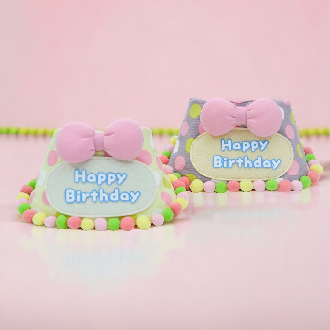 【MOMOJI】 宠物节日围兜 | 订制 - Happy Birthday - 衣/帽 - 聚酯纤维 多色