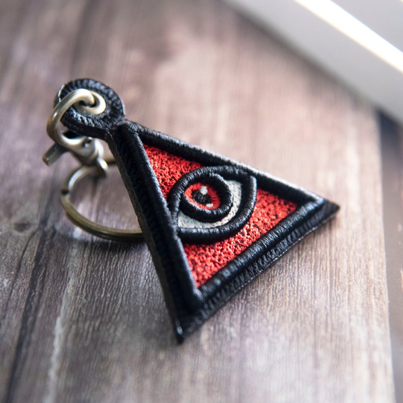 全视之眼 造型立体刺绣吊饰  All seeing Eye - 吊饰 - 绣线 红色