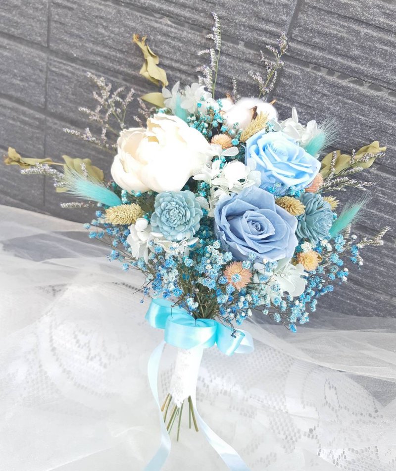 新娘捧花  不凋花 /永生花/干燥花/拍摄道具/情人节花束 - 干燥花/捧花 - 植物．花 