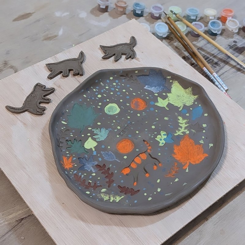 手作陶陶器皿课程 造型彩绘盘 - 陶艺 - 陶 