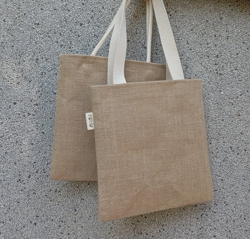 mimi思路 环保麻布手提袋 饮料袋 便当袋  礼品袋-平织纹黄麻布 - 手提包/手提袋 - 棉．麻 卡其色