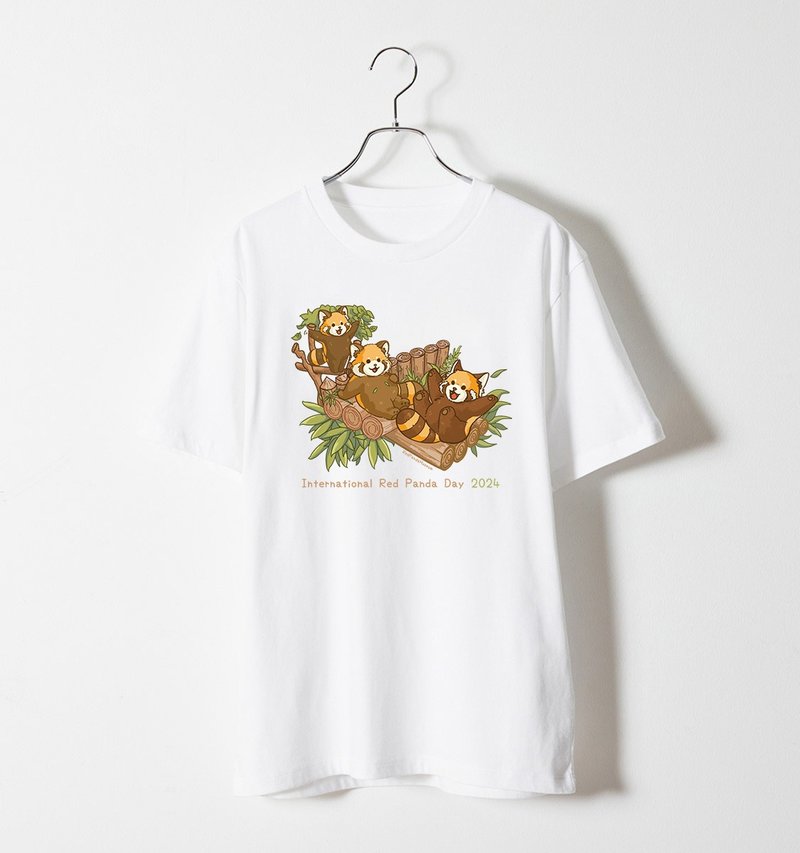 2024国际小熊猫日 小熊猫博物馆限定 宽身T恤 - 侧背包/斜挎包 - 棉．麻 白色