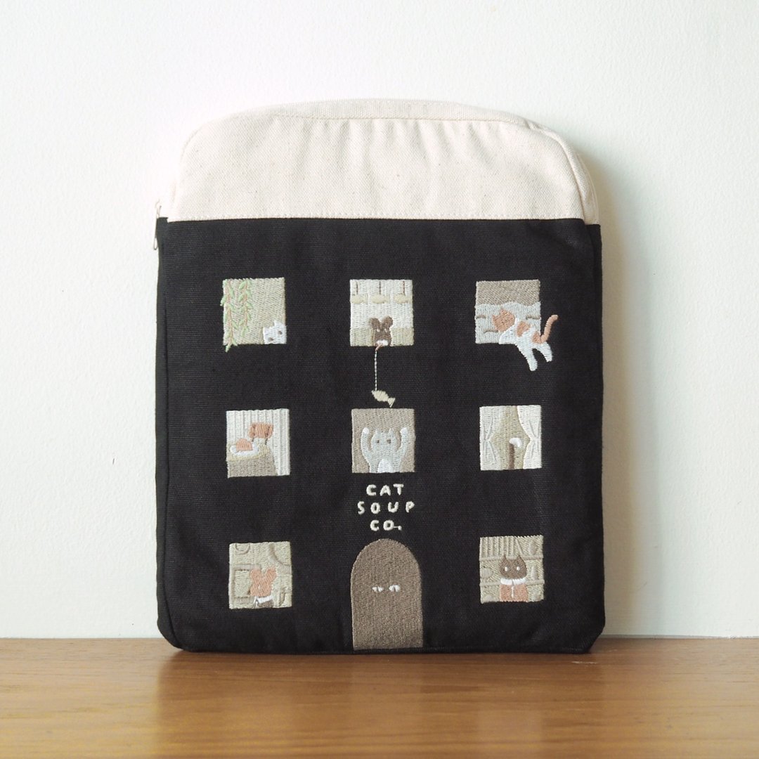 cat soup co ipad 保护袋 11 寸 : 黑色 - 平板/电脑保护壳 - 棉．麻 黑色
