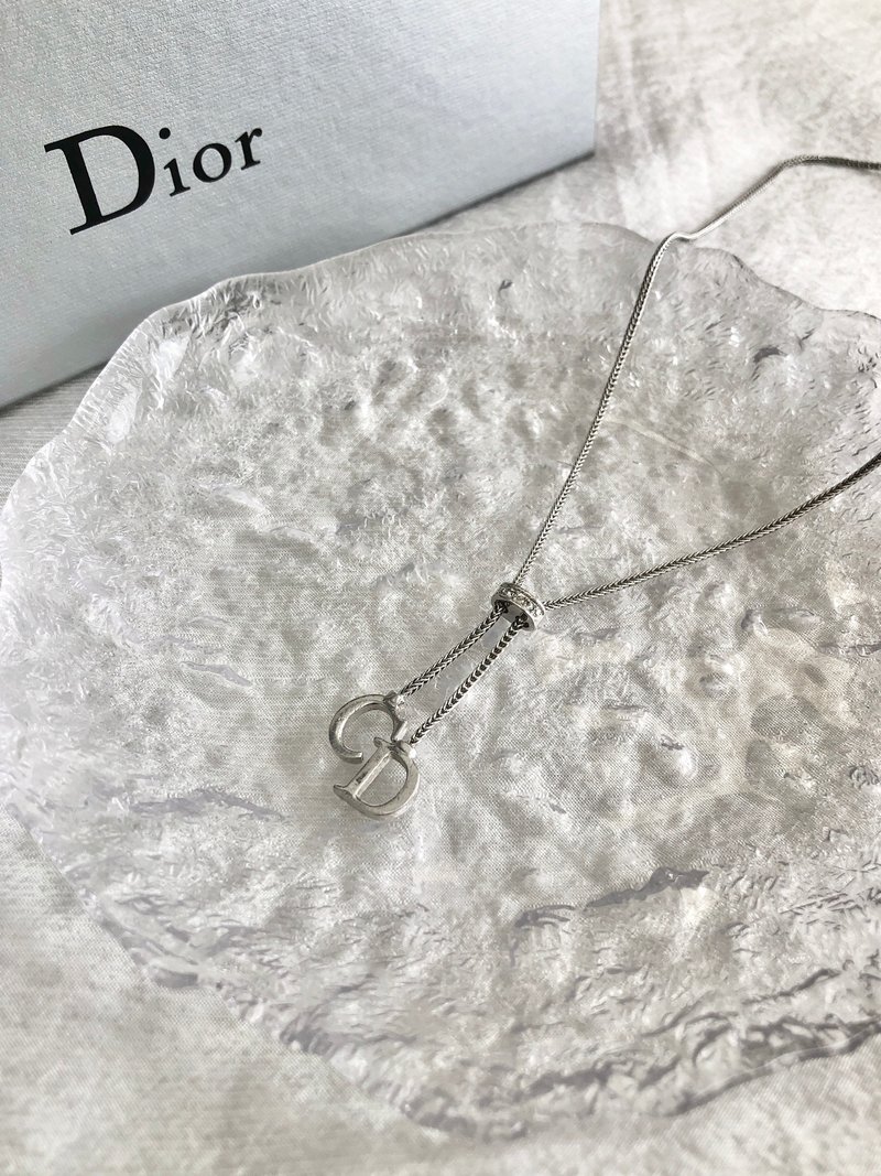 【 日本直送 名牌中古包 】Christian Dior 迪奥 项链 银色 CD Logo 莱茵石 vintage 5ry8f8 - 项链 - 其他材质 银色