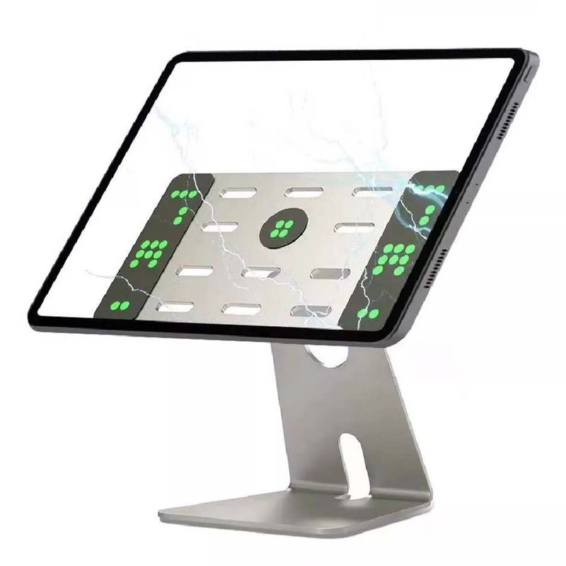 iDock T61平板电脑支架 iPad Pro 12.9 - 手机座/防尘塞 - 铝合金 银色