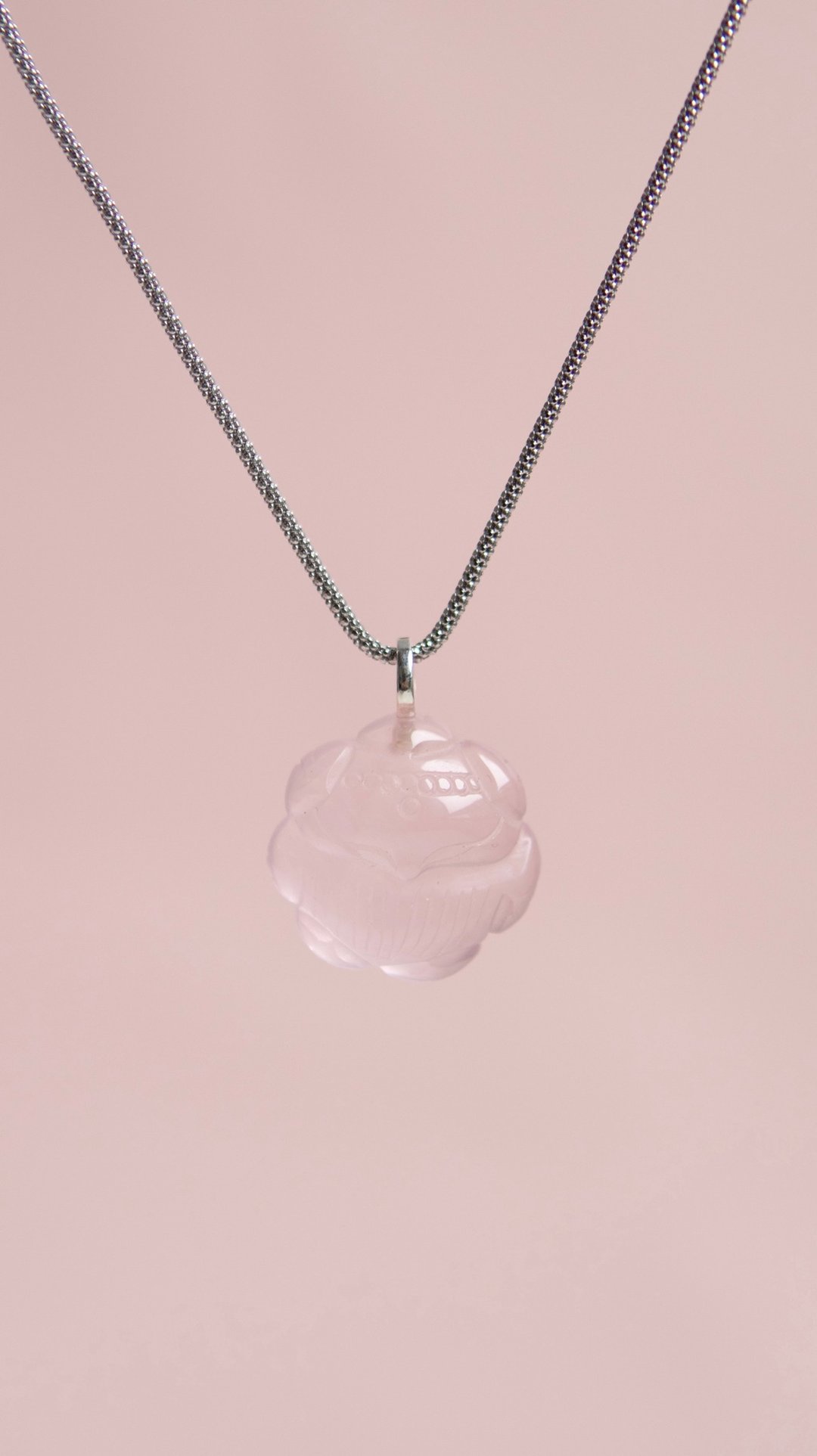 莫桑比克粉水晶 花苞小狐仙 S925银项链 - 项链 - 水晶 
