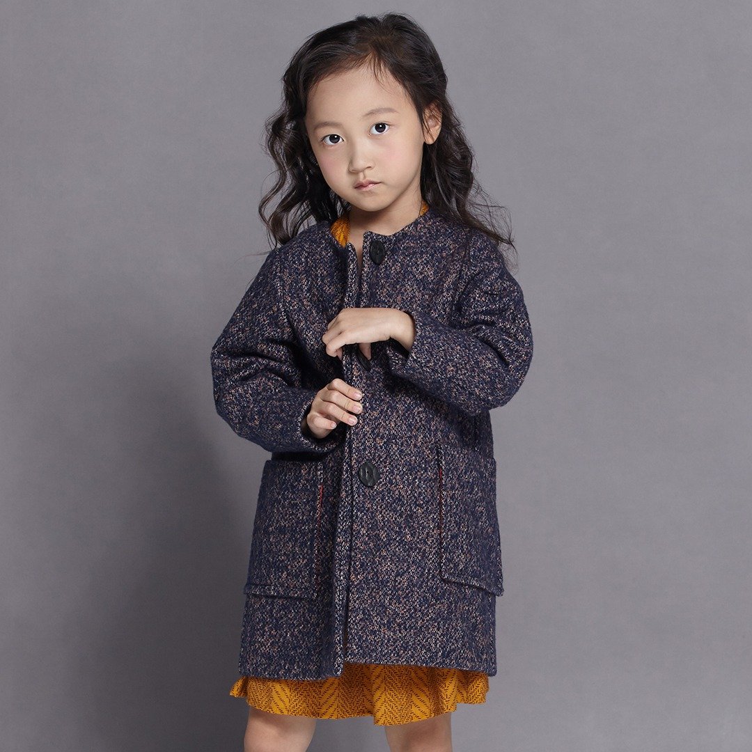 Ángeles-内滚配色毛呢大衣 (7-10Y) - 其他 - 羊毛 