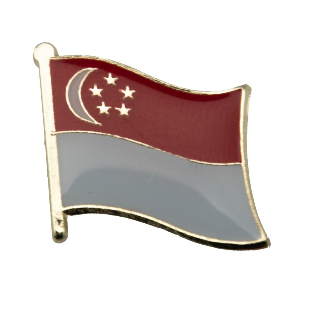Singapore 新加坡国旗 纪念饰品 国旗饰品 国旗别针 纪念品 国旗 - 胸针 - 其他材质 多色