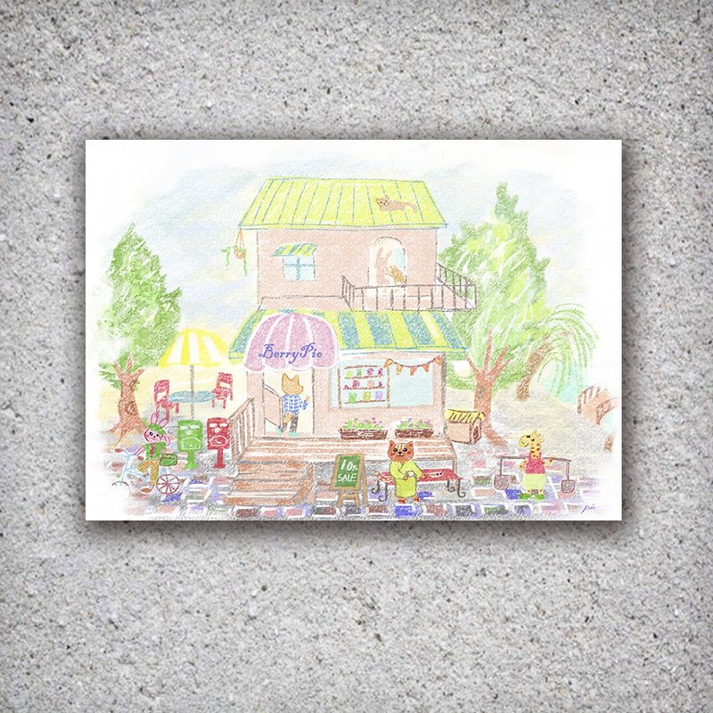 【明信片】BerryPio咖啡厅  *粉嫩少女心 - 卡片/明信片 - 纸 粉红色