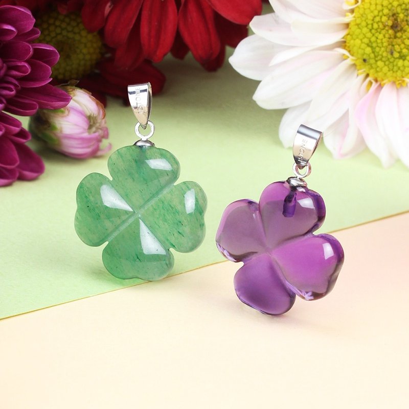 设计师经典项链 │ 水晶项链 | 四叶幸运草(2材质选) - 项链 - 水晶 紫色