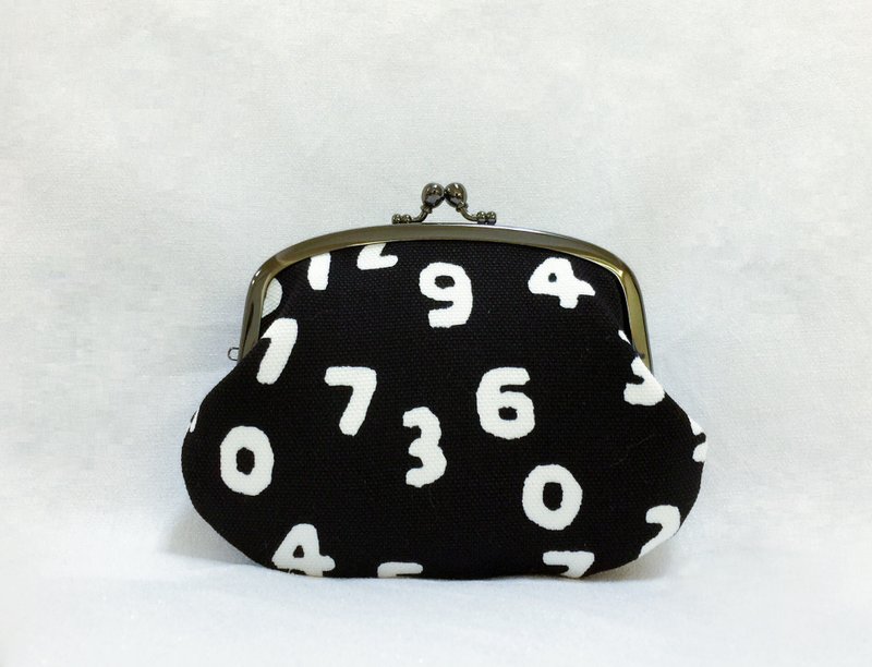 数字亲子口金包★限量★ - 皮夹/钱包 - 棉．麻 黑色