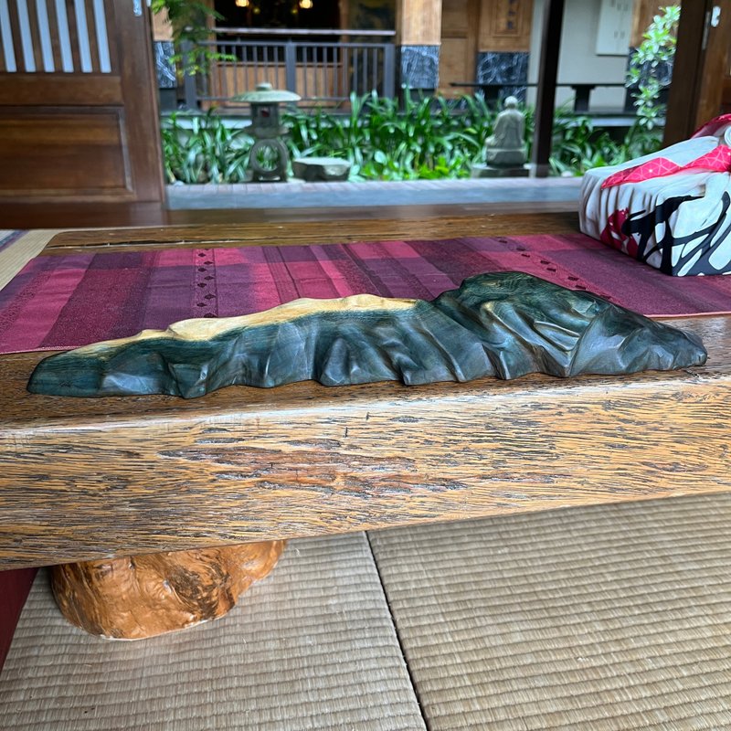 心山系列　特立尼达拉　绿檀摆件　山形艺品家饰摆件　小枯山水 - 摆饰 - 木头 绿色